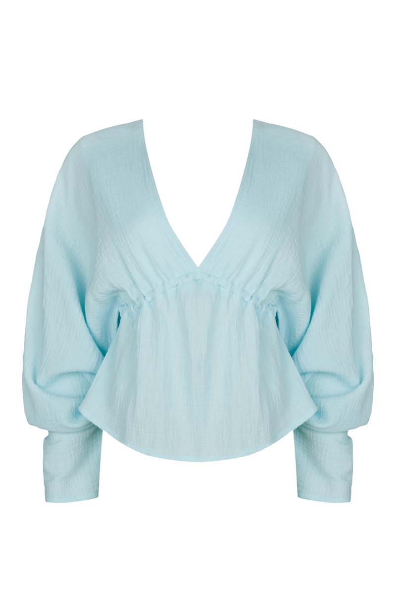 Light blue cotton blouse photo